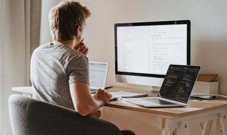 Photo by olia danilevich: https://www.pexels.com/photo/man-sitting-in-front-of-three-computers-4974915/